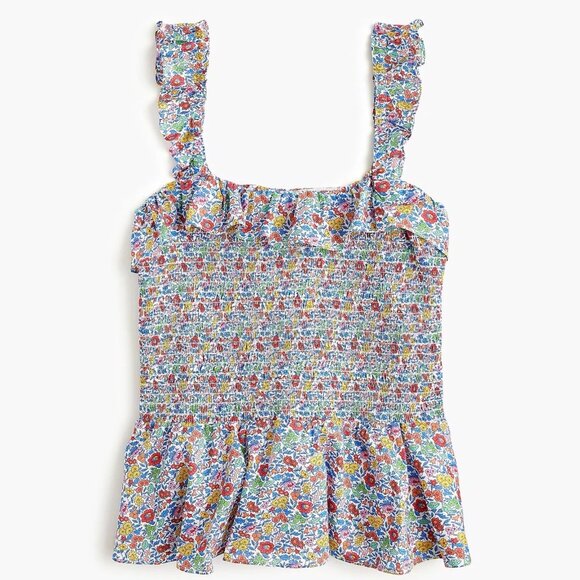 J.Crew x Liberty M Tank Top Favourite Flowers Print Floral Print Smocked - Picture 4 of 10